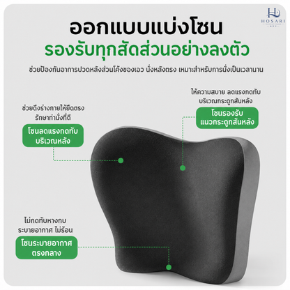 เบาะรองนั่งเเก้ปวดหลัง สำหรับขับรถ/นั่งทำงาน